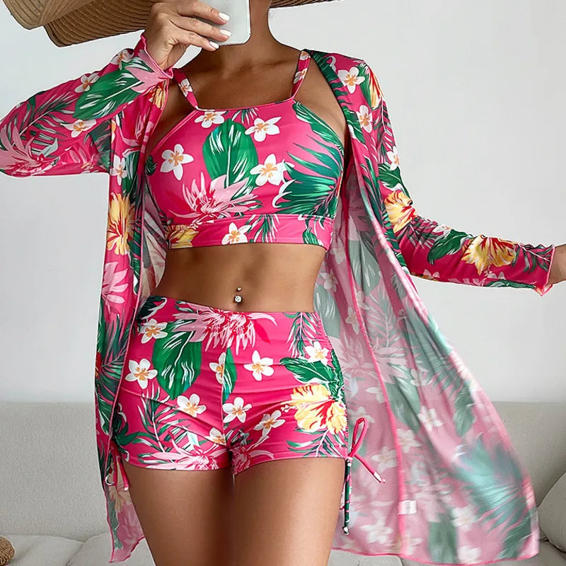 Push Up Beach Wear Three-Piece Bathing Suits