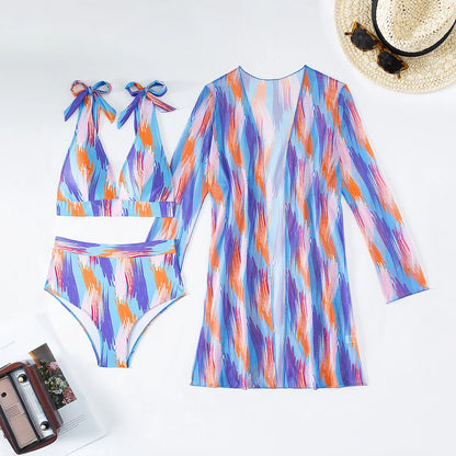 Women's High Waisted Three-Piece Swimsuit
