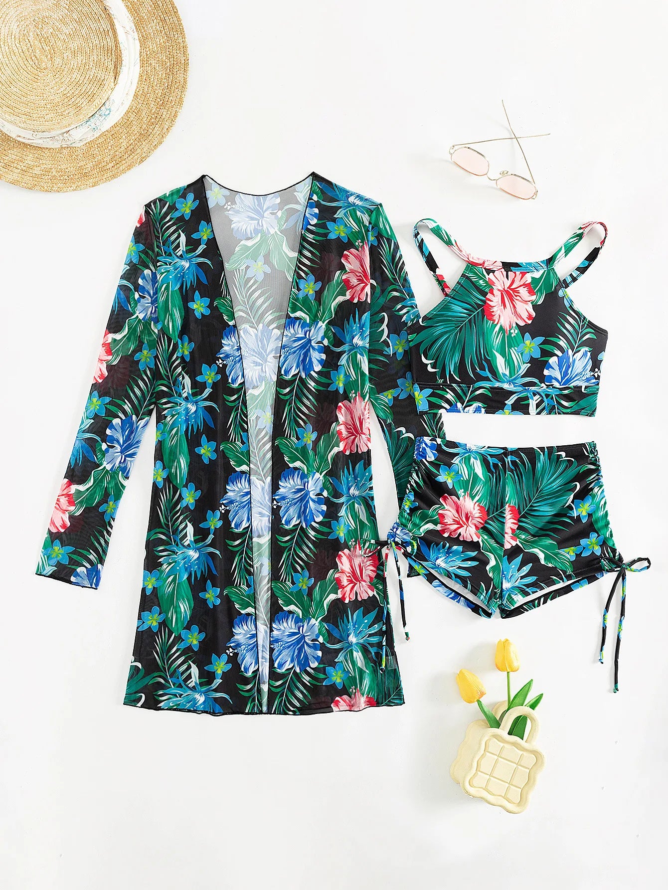 Push Up Beach Wear Three-Piece Bathing Suits