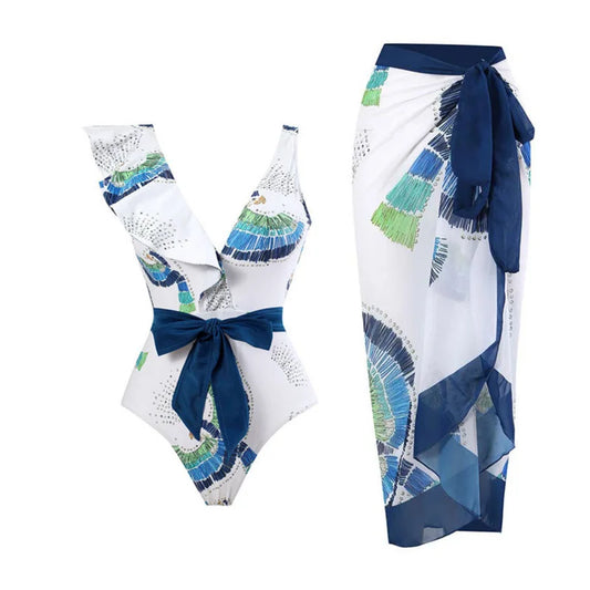 One Piece Summer Print Swimsuit