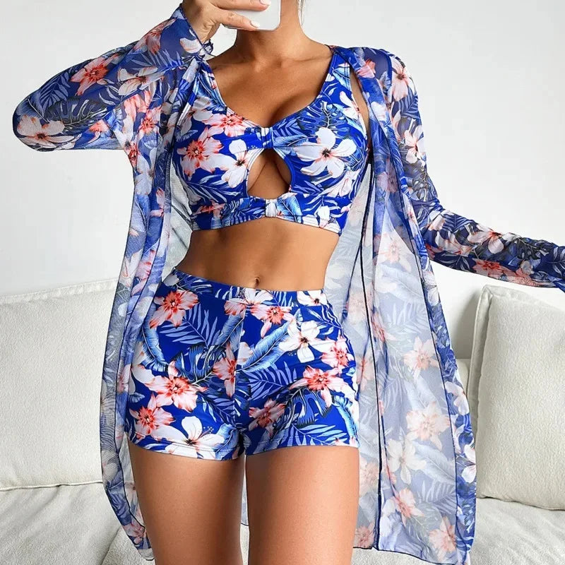 Push Up Floral Printed Swimsuit Set