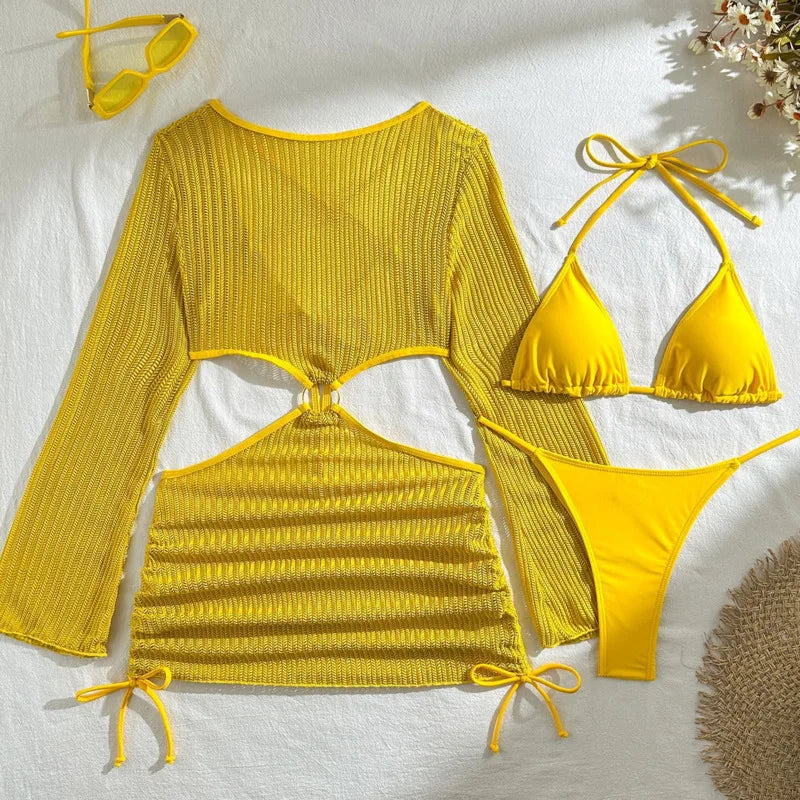 Women's Three-Piece Beach Swimwear