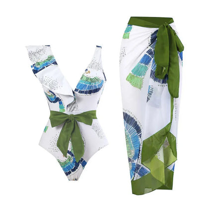 One Piece Summer Print Swimsuit