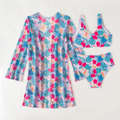 Women's Sexy Floral Three-Piece High Waist Swimsuits