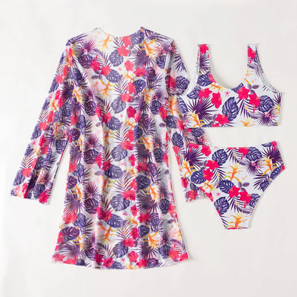 Women's Sexy Floral Three-Piece High Waist Swimsuits