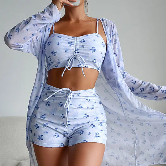 Summer Push Up Three-Piece Bathing Suits