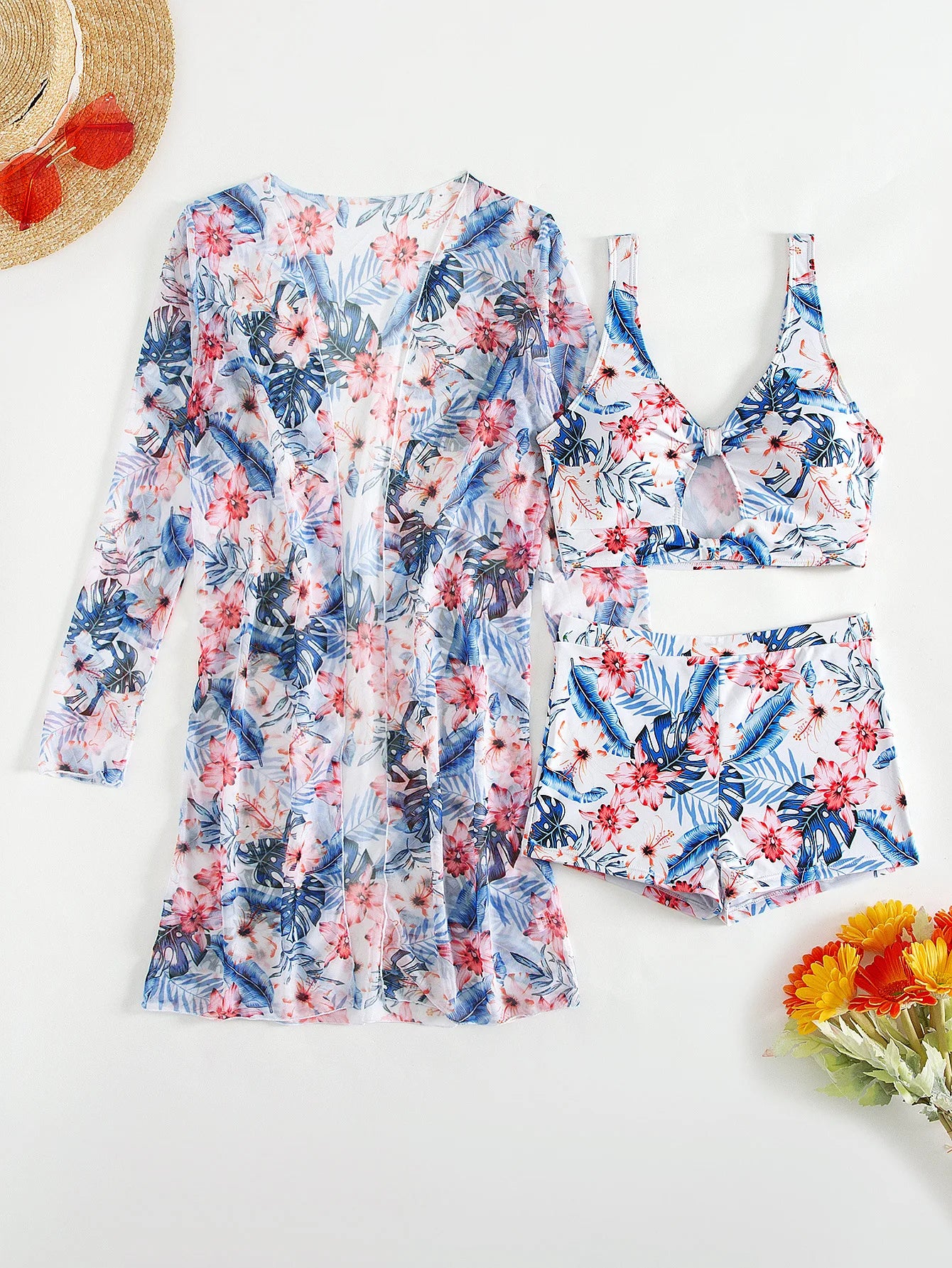 Push Up Floral Printed Swimsuit Set