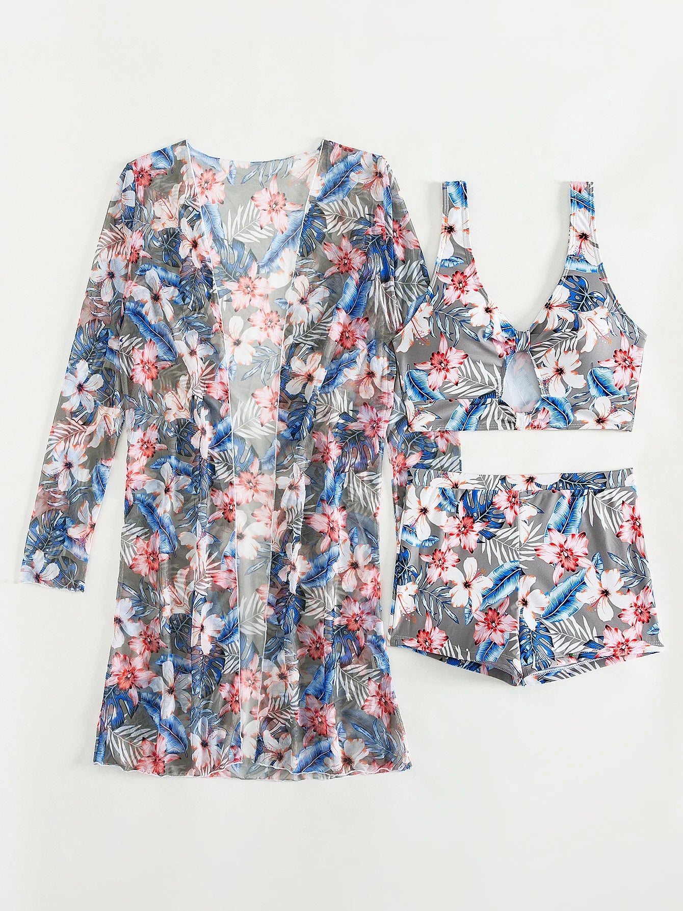 Push Up Floral Printed Swimsuit Set