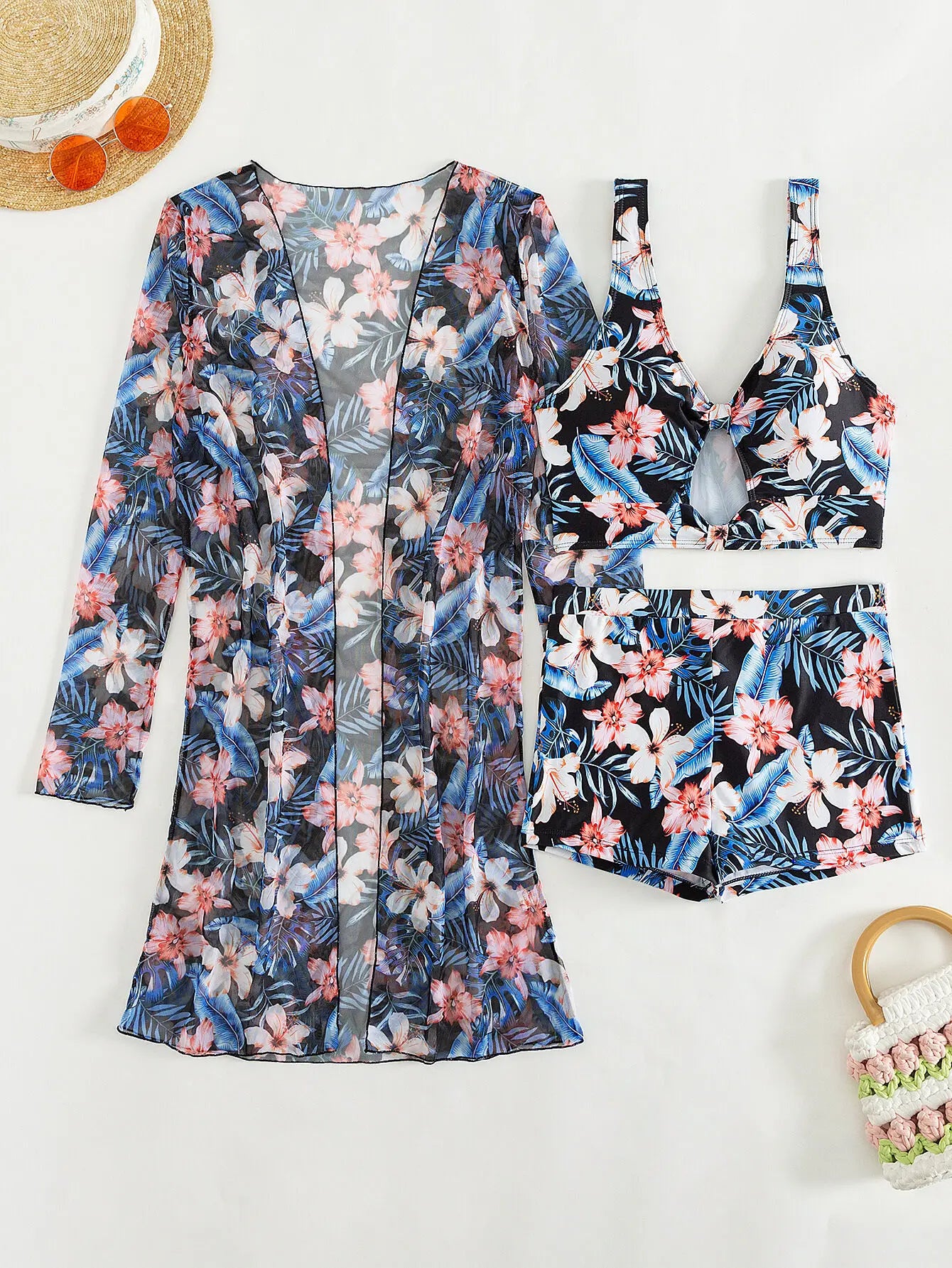 Push Up Floral Printed Swimsuit Set