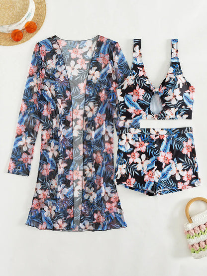 Push Up Floral Printed Swimsuit Set