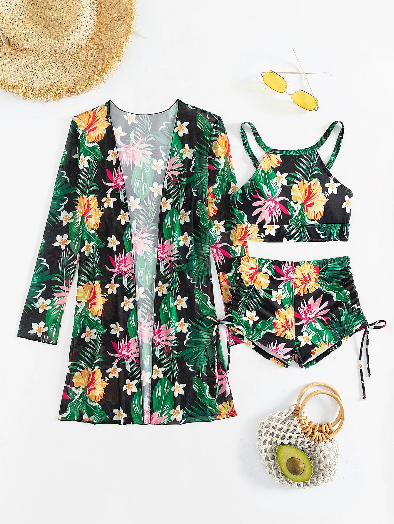 Push Up Beach Wear Three-Piece Bathing Suits