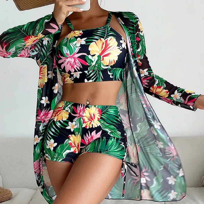 Push Up Beach Wear Three-Piece Bathing Suits