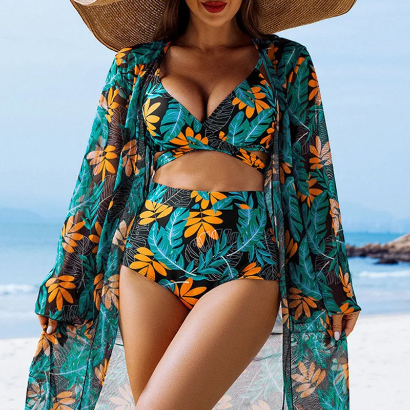 Women's Three-Piece Sexy Bikinis Swimsuits