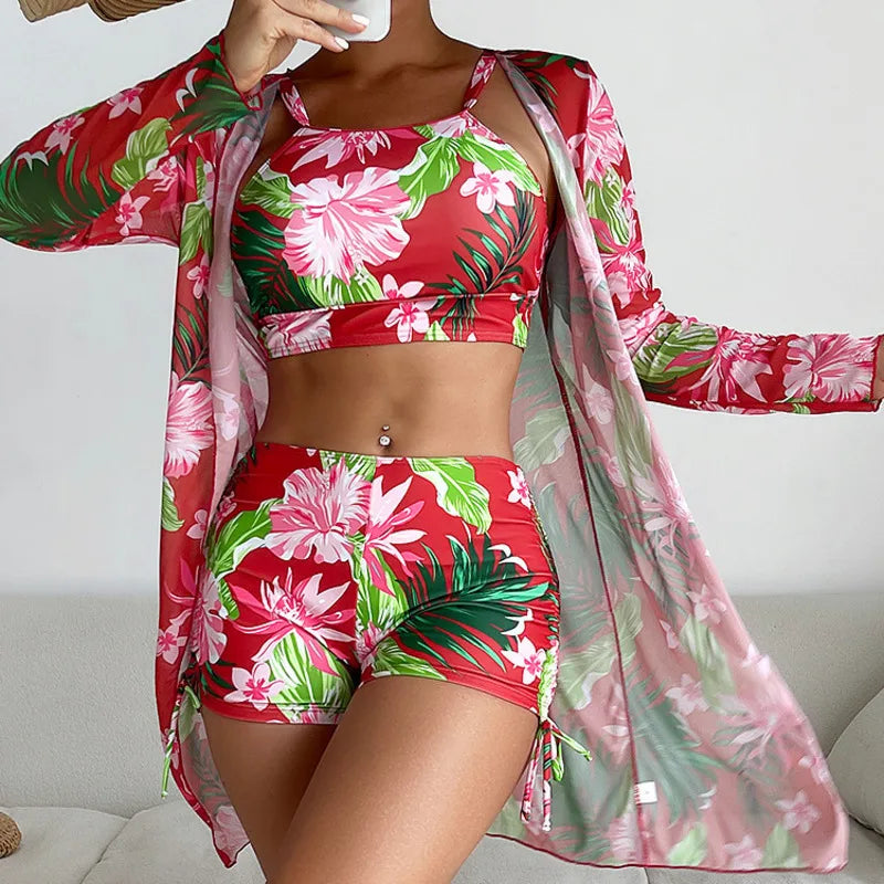 Push Up Beach Wear Three-Piece Bathing Suits