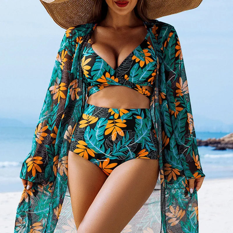 Women's Three-Piece Sexy Bikinis Swimsuits