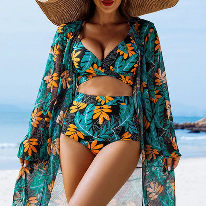 Women's Three-Piece Sexy Bikinis Swimsuits