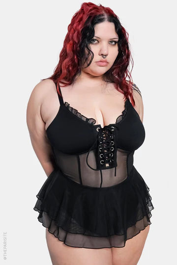 Midnight Reverie Lace Corset One-Piece