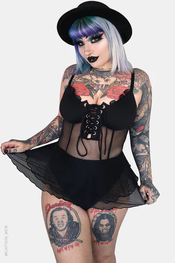 Midnight Reverie Lace Corset One-Piece