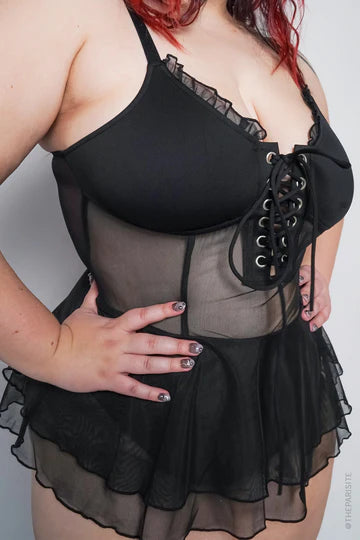 Midnight Reverie Lace Corset One-Piece